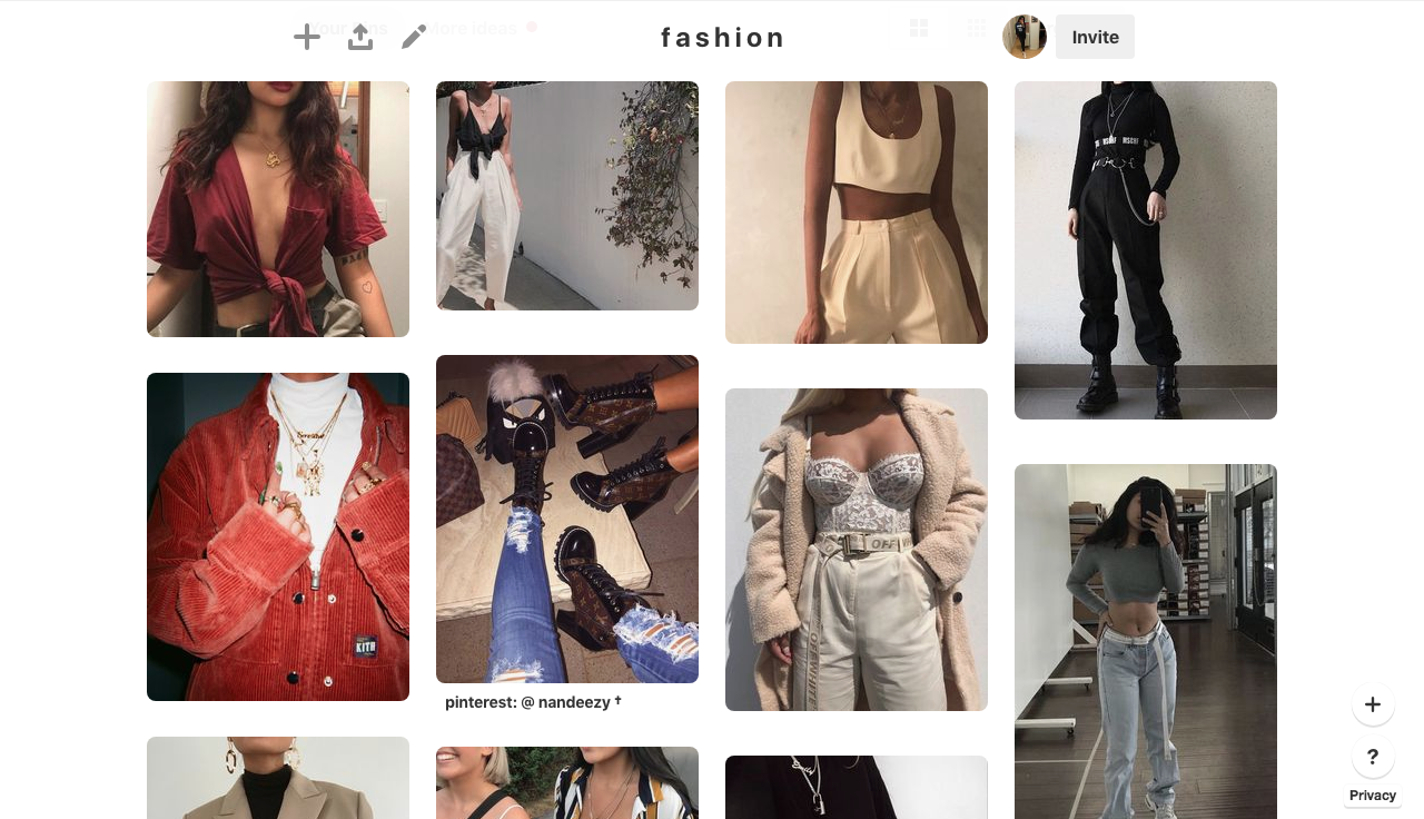 photo of my pinterest fashion board